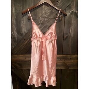 VTG Victoria's Secret‎ Angels Sz M Lingerie Satin Silk Dress 2007 Coral Orange